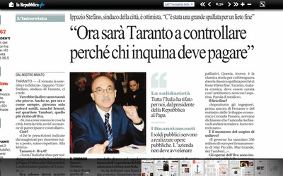 Articolo su "La Repubblica" dell'8 agosto 2012
