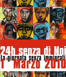 Il manifesto che annuncia le iniziative del Primo marzo 2010