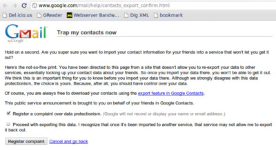 La schermata con la petizione promossa da Google per chiedere a Facebook l'apertura dei propri contenuti.