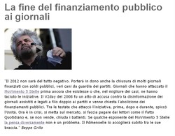 Beppe Grillo, il libero mercato, l'editoria e i giornali di partito