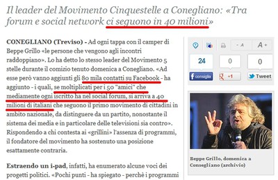 Screenshot Corriere del Veneto