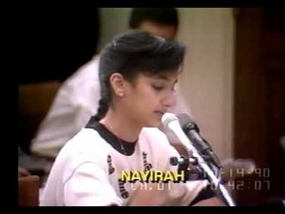 Nayirah Al-Sabah durante la testimonianza resa al congresso USA