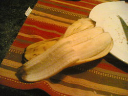 L'interno delle banane siamesi, perfettamente separate e buonissime.