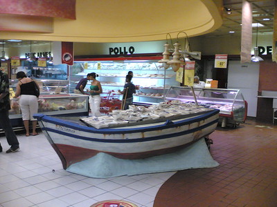 Un sobrio e discreto espositore di pesce surgelato fa bella mostra di se' in un supermercato