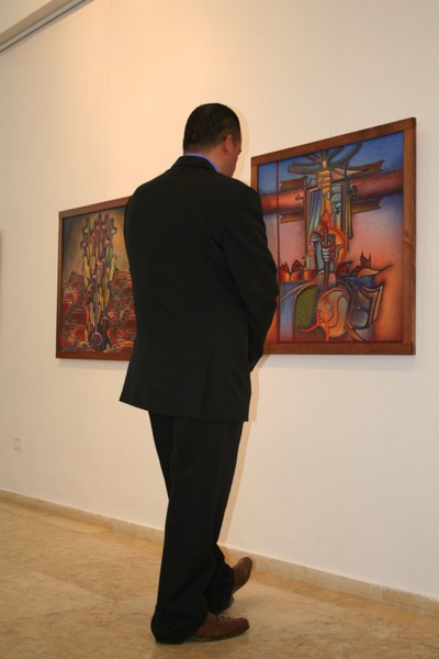 Betlemme, 15 maggio 2007. Apertura dell'esposizione personale di Yousef Katalo.